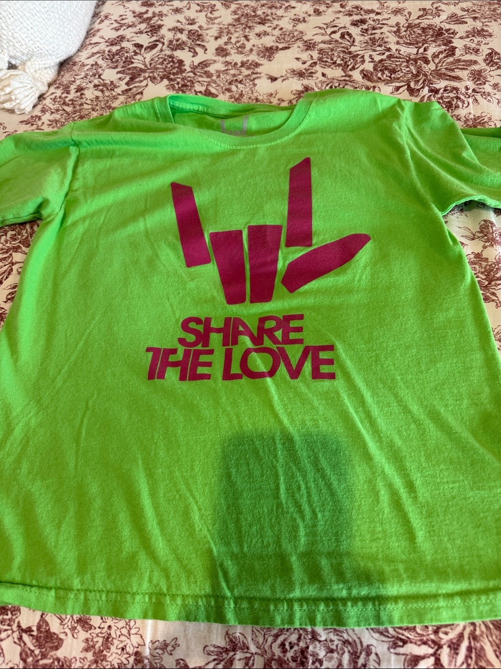 Share The Love Graphic Kids T-Shirt - Bright Green
